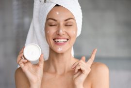 woman night skincare