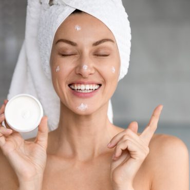 woman night skincare