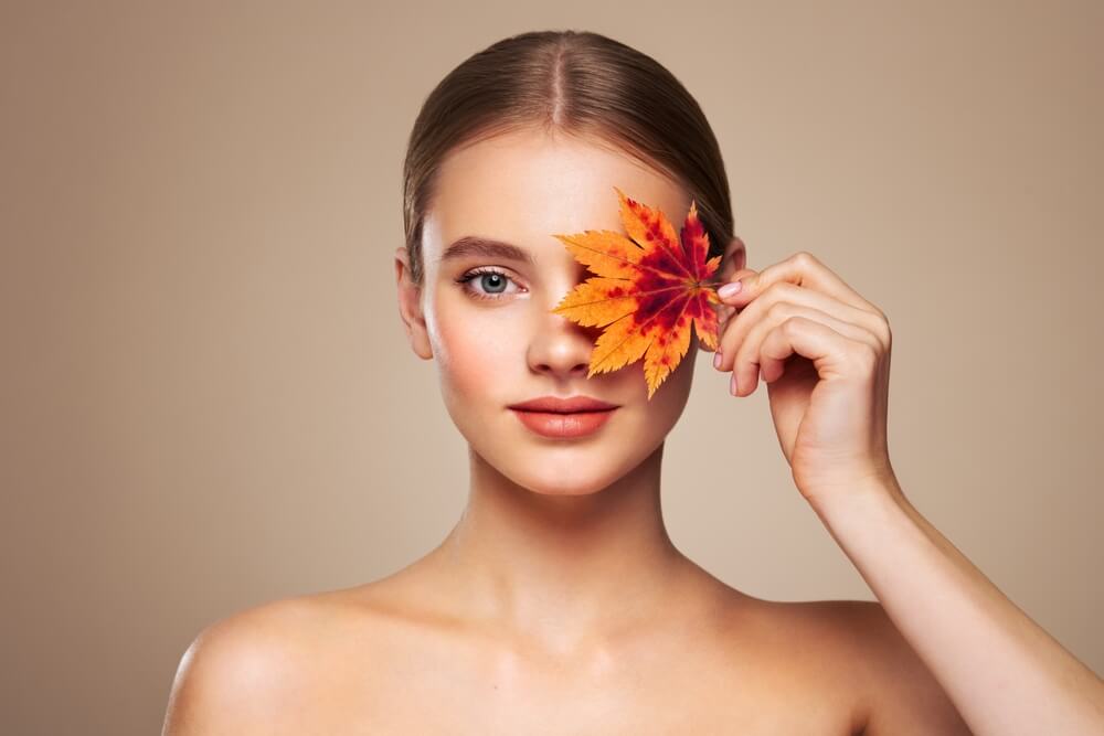 woman holding flower